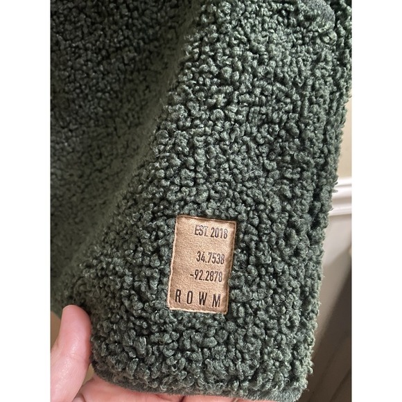 Rowm Mens Solid Bonded Knit Sherpa Full Zip Mockneck Vest Leaf Green Size M Soft - Picture 5 of 15